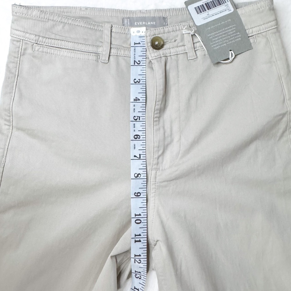 Everlane Lightweight Wide Leg Crop Chino Pants Size 2 Sand Khaki NWT - Picture 8 of 10